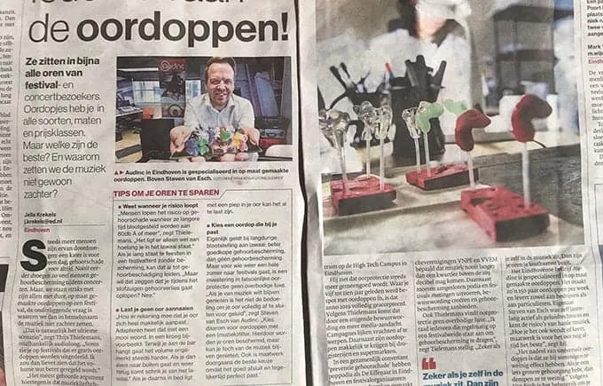 Audinc gehoorbescherming in het Eindhovens Dagblad!